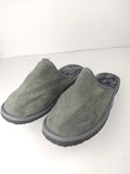 Fur Slippers for Men Gray, Genuine Leather, Sheepskin