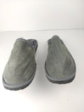 Fur Slippers for Men Gray, Genuine Leather, Sheepskin