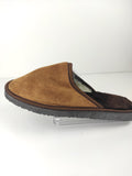 Fur Slippers for Men Brown, Genuine Leather, Sheepskin