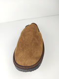 Fur Slippers for Men Brown, Genuine Leather, Sheepskin