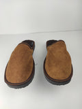 Fur Slippers for Men Brown, Genuine Leather, Sheepskin