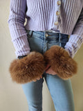 Fur cuffs, fur cuffs for wrists, fox fur cuffs