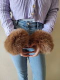 Fur cuffs, fur cuffs for wrists, fox fur cuffs