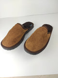 Fur Slippers for Men Brown, Genuine Leather, Sheepskin