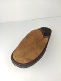 Fur Slippers for Men Brown, Genuine Leather, Sheepskin