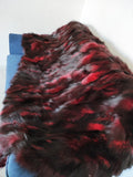 Real Fox Fur Blanket Throw • Housewarming Gift Sofa Cover n Bedspread •  Handmade Genuine Fur