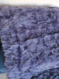 Real Purple Fox Fur Blanket Throw • Housewarming Gift Sofa Cover n Bedspread •  Handmade Genuine Fur