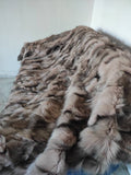 Real Fox Fur Blanket Throw • Housewarming Gift Sofa Cover n Bedspread •  Handmade Genuine Fur