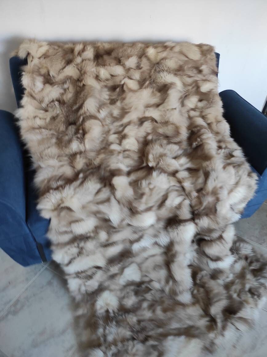 Real Fox Fur Blanket