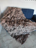 Real Fox Fur Blanket Throw • Housewarming Gift Sofa Cover n Bedspread •  Handmade Genuine Fur