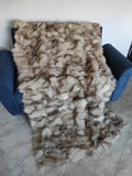 Real Fox Fur Blanket Throw • Housewarming Gift Sofa Cover n Bedspread •  Handmade Genuine Fur