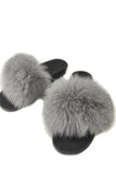 Fur slides, fur slides for women, fox fur slides, Fur Slippers FREE Gift