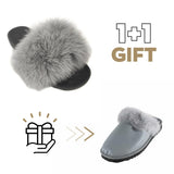 Fur slides, fur slides for women, fox fur slides, Fur Slippers FREE Gift