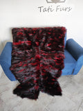 Real Fox Fur Blanket Throw • Housewarming Gift Sofa Cover n Bedspread •  Handmade Genuine Fur