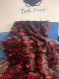 Real Black Red Fox Fur Blanket Throw • Housewarming Gift Sofa Cover n Bedspread •  Handmade Genuine Fur