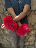 Fur cuffs, fur cuffs for wrists, fox fur cuffs